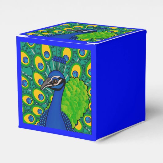 Kleine pauw gunst doos. bedankdoosjes (Voorkant Zijde)