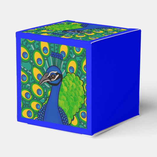 Kleine pauw gunst doos. bedankdoosjes (Achterkant)