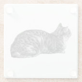 Kleine pauze, tabby-houding glazen onderzetter (Achterkant)