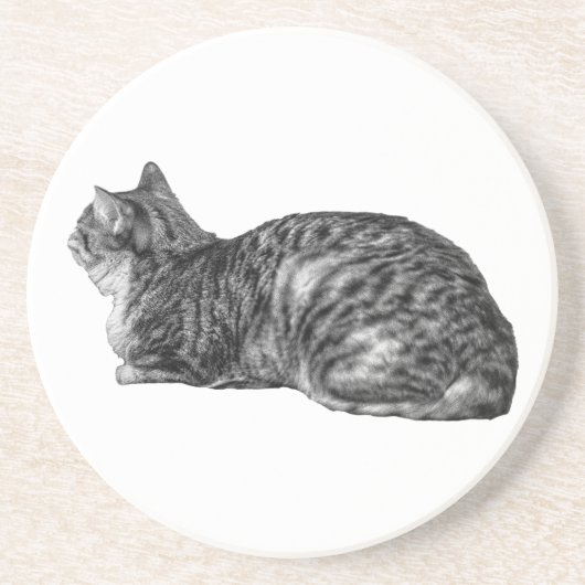 Kleine pauze, tabby-houding zandsteen onderzetter (Voorkant)