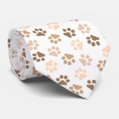 Kleine Paw Prints in Browns Stropdas (Opgerold)