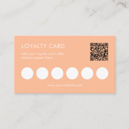 Kleine Peach Business Logo QR Loyalty Kaart Visitekaartje