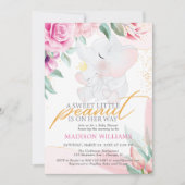 Kleine Peanut Elegant girl baby shower Uitnodiging (Voorkant)