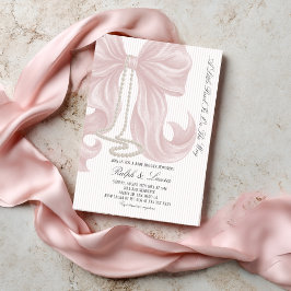 kleine Pearl Bow Girl Baby Shower Uitnodiging