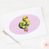Kleine Peep's Pasen Ovale Sticker (Envelop)