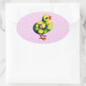 Kleine Peep's Pasen Ovale Sticker (Tas)