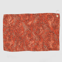 Kleine pelroomtextuur op kardinaal rood tot koper  golfhanddoek