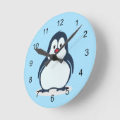 Kleine Penguin Design Clock Ronde Klok (Hoek)