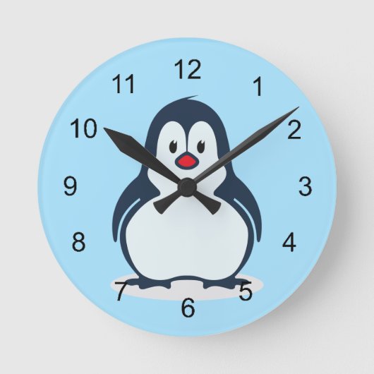 Kleine Penguin Design Clock Ronde Klok (Voorkant)