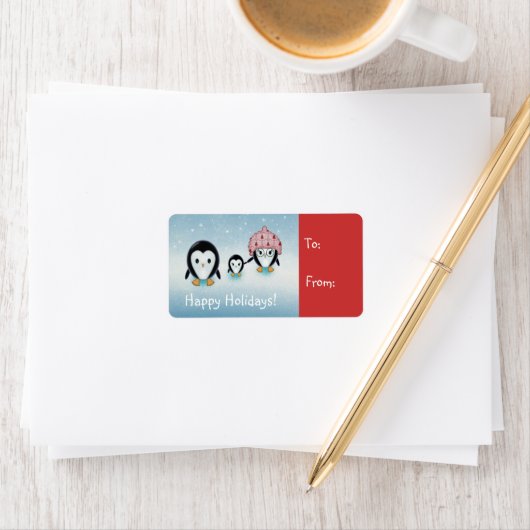 Kleine Penguins Holiday Gift Labels (Insitu)