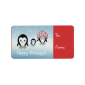 Kleine Penguins Holiday Gift Labels (Voorkant)