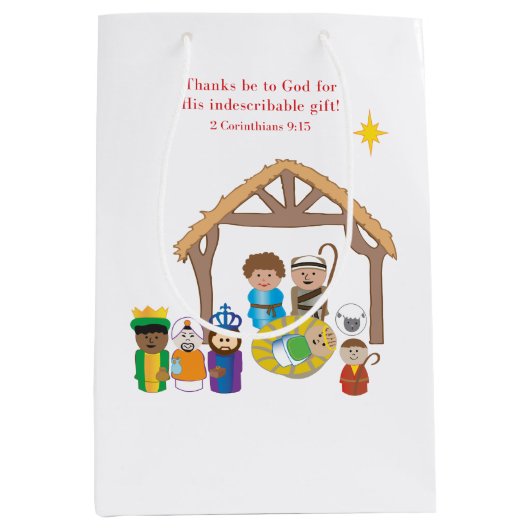 Kleine People Nativiteit Medium Cadeauzakje (Voorkant)
