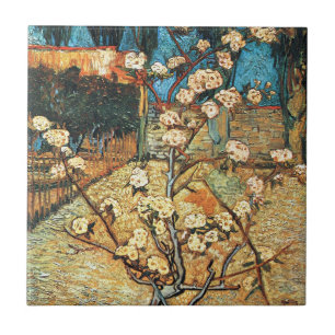 Kleine perenboom in bloei door Vincent van Gogh Tegeltje