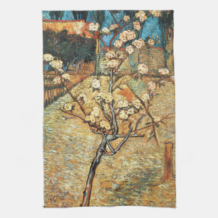 Kleine perenboom in bloei door Vincent van Gogh Theedoek
