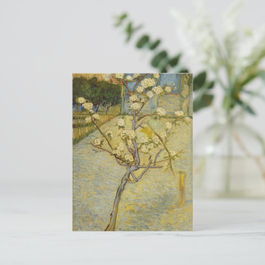 Kleine perenboom in bloesems Briefkaart (Staand voorkant)