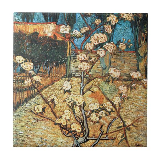 Kleine perenboom in Bloom door Vincent van Gogh Tegeltje (Voorkant)