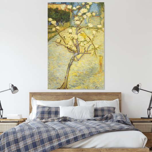 Kleine perenboom in Blossom Van Gogh Fine Art Canvas Afdruk (Insitu (Slaapkamer))