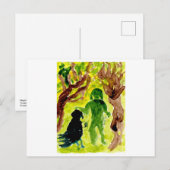 Kleine persoon en grote vogelvriend briefkaart (Voorkant / Achterkant)