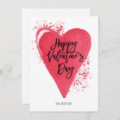 Kleine persoonlijke Valentijnsdag kaart Red Heart (Voorkant / Achterkant)