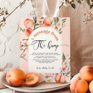 Kleine perzik baby shower bericht van de bump poster