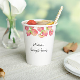 Kleine perzik baby shower papieren bekers