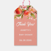 Kleine Perzik Bloemetjes Baby Shower Cadeaulabel (Voorkant)