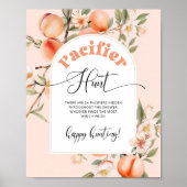 Kleine perzik Fopspeen jacht baby shower spel Poster (Voorkant)