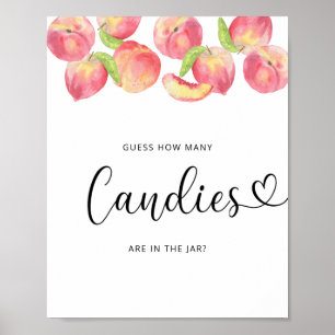 Kleine perzik gok hoeveel snoepjes poster