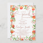 Kleine perzik is op weg naar Baby shower Kaart (Voorkant)