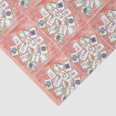 kleine perzik mahjong tegels tissuepapier (Detail)