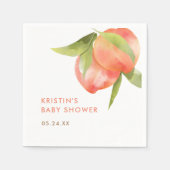 Kleine Perzik Meisje Baby Shower Fruit Servet (Voorkant)
