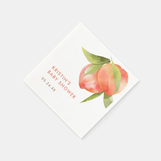 Kleine Perzik Meisje Baby Shower Fruit Servet (Hoek)