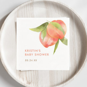 Kleine Perzik Meisje Baby Shower Fruit Servet