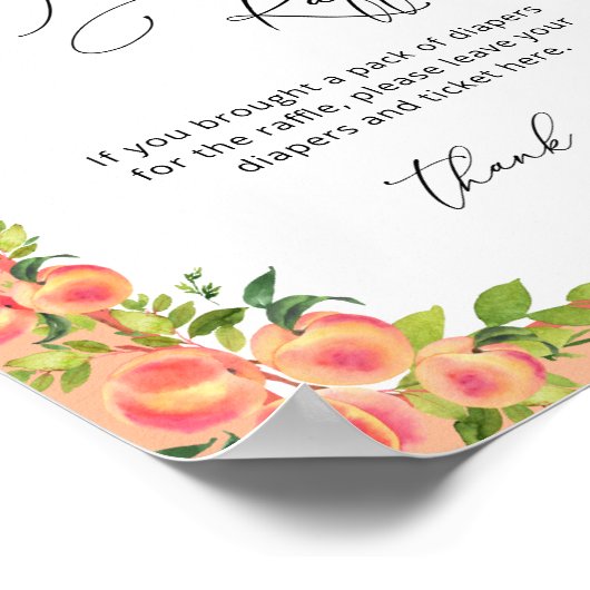 Kleine perzik moderne luier loterij poster (Hoek)