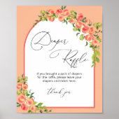 Kleine perzik moderne luier loterij poster (Voorkant)