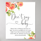 Kleine perzik Zeg geen baby shower game Poster (Voorkant)