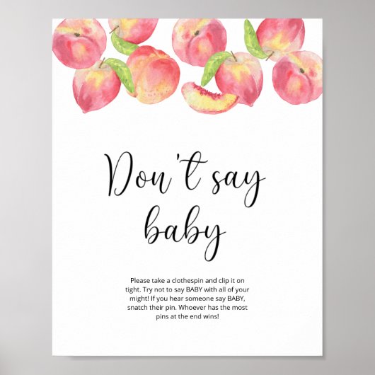 Kleine perziken Zeg geen baby Poster (Voorkant)
