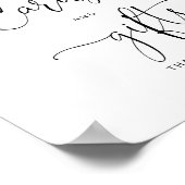 Kleine perzikkaarten voor baby shower en cadeaubor poster (Hoek)