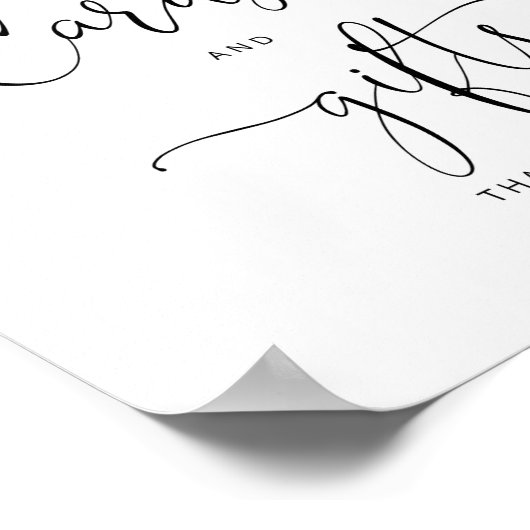 Kleine perzikkaarten voor baby shower en cadeaubor poster (Hoek)