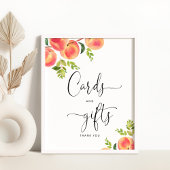 Kleine perzikkaarten voor baby shower en cadeaubor poster