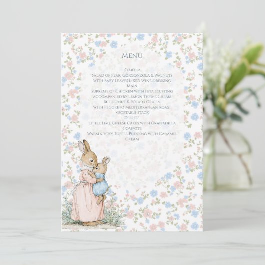 Kleine Peter Konijn en mama Menu (Staand voorkant)