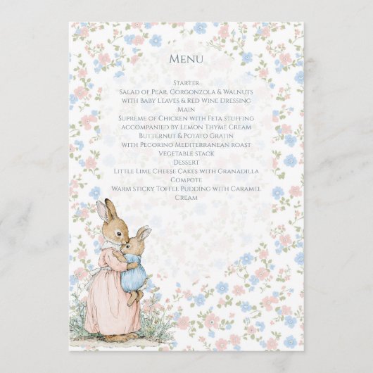 Kleine Peter Konijn en mama Menu (Voorkant)