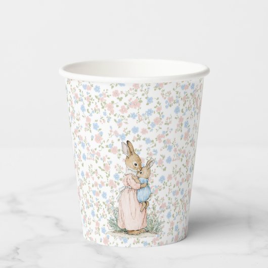 Kleine Peter Konijn en mama Papieren Bekers (Achterkant)