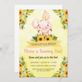 Kleine pignon en zonbloemen verjaardag Uitnodiging (Voorkant / Achterkant)