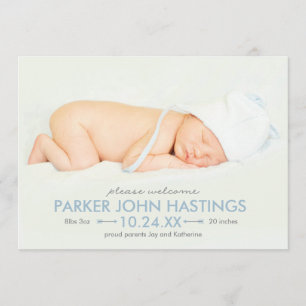 Kleine pijltjes van Archer Full Bleed Birth Announ Aankondiging