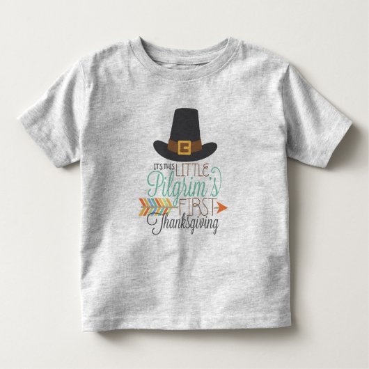 Kleine Pilgrim's eerste Thanksgiving peuter Kinder Shirts (Voorkant)