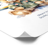 Kleine piloot schattig teddy beer boeken geschenke poster (Hoek)