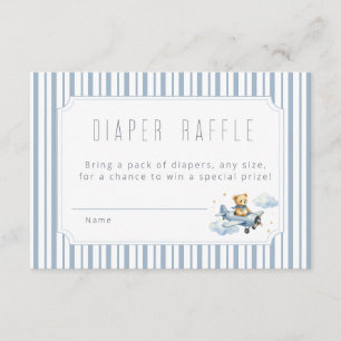 Kleine Piloot Teddybeer Luier Raffle Tickets Informatiekaartje
