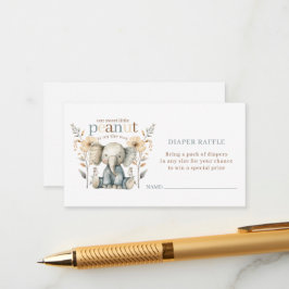 Kleine Pinda Baby Olifant Blauwe Luier Raffle Informatiekaartje