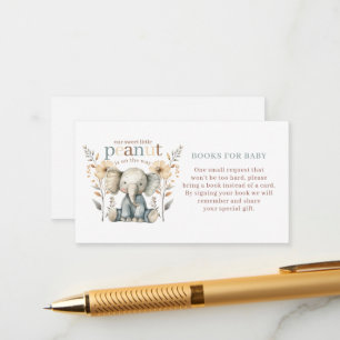 Kleine Pinda Baby Olifant Blauwe Luier Raffle Informatiekaartje